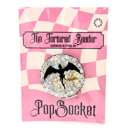 Dragon Duo Silver Glitter PopSocket