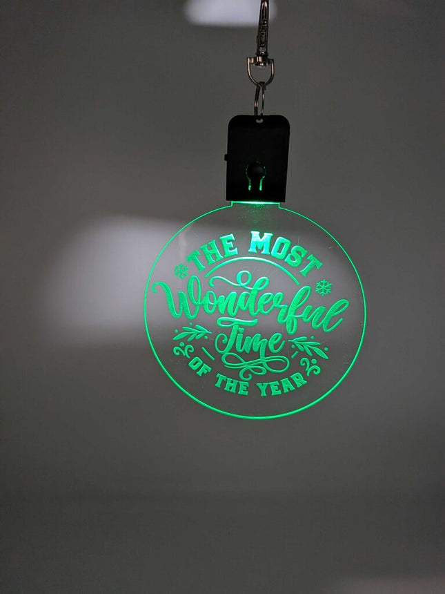 Laser Engraved Light Up Christmas Ornament, wonderful