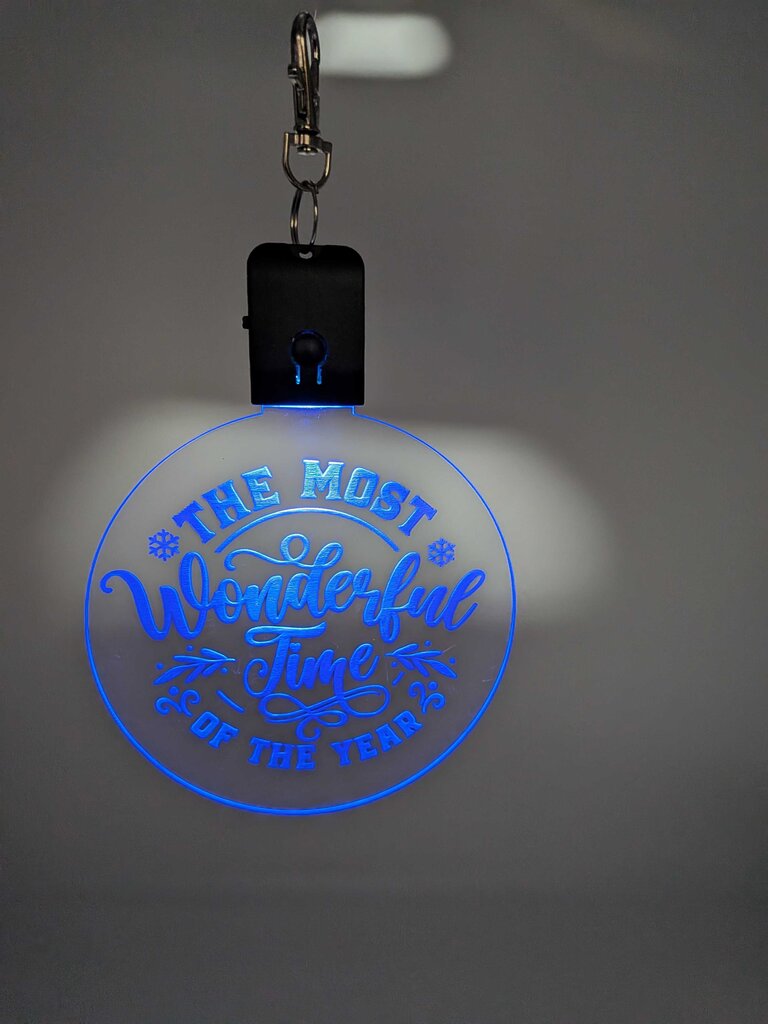 Laser Engraved Light Up Christmas Ornament, wonderful