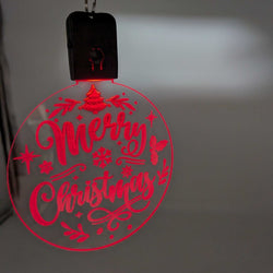 Laser Engraved Light Up Christmas Ornament, Merry Christmas - view 1