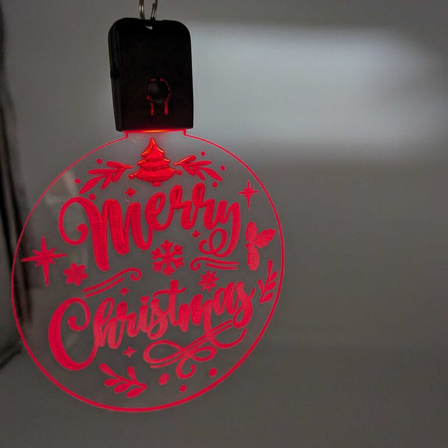 Laser Engraved Light Up Christmas Ornament, Merry Christmas