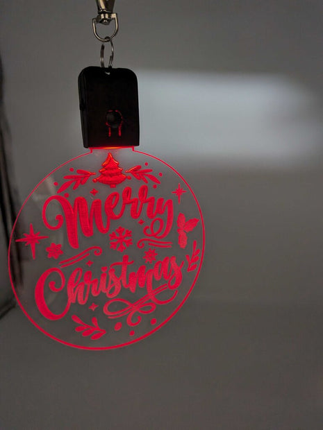Laser Engraved Light Up Christmas Ornament, Merry Christmas