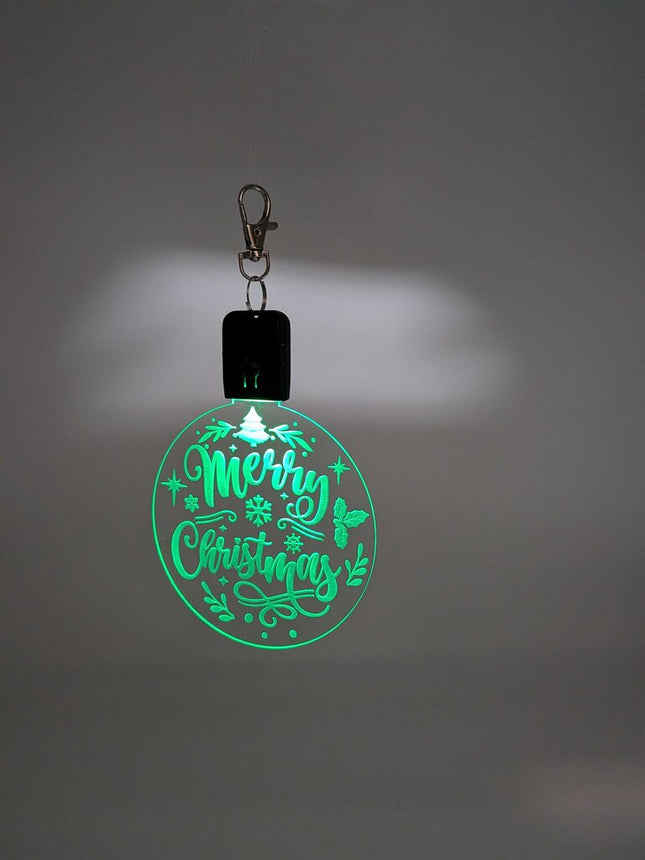 Laser Engraved Light Up Christmas Ornament, Merry Christmas