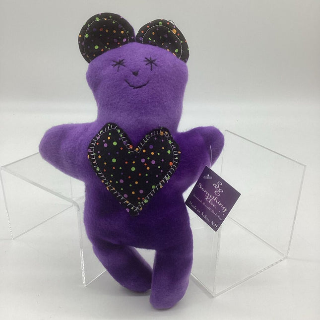 Teddy bear purple w/ black polka dot
