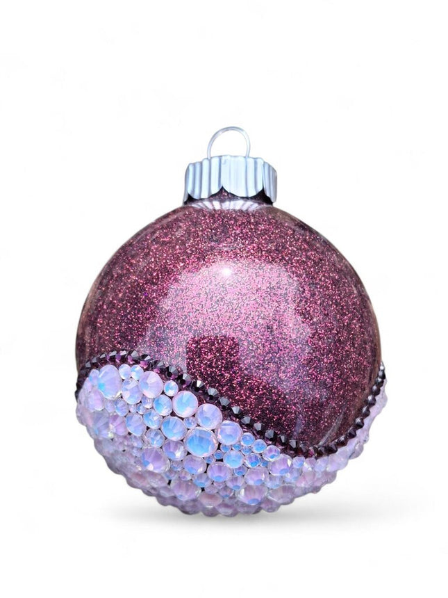 2.6 in Maroon & Pink Opal Rhinestone Ornament