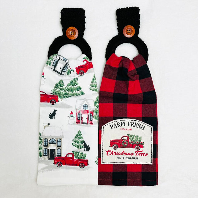 Hanging Towel Gift Set - Red Truck Christmas