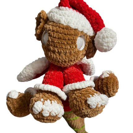 Crocheted Santa dragon plushie