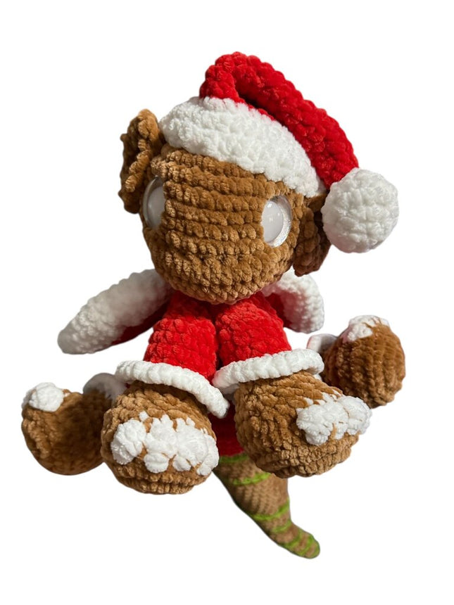 Crocheted Santa dragon plushie
