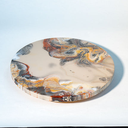 Organic Fluid Art Lazy Susan - Gray, Black, Bronze, Gold & White