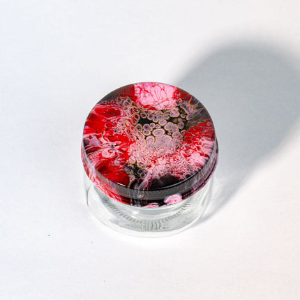4 oz Herb Jar Cover is pink gold black red