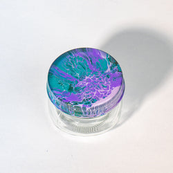 4 oz Jar Cover is teal lavender - view 1
