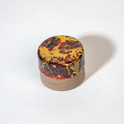 Mini ring trinket box - gold burgundy black - view 1