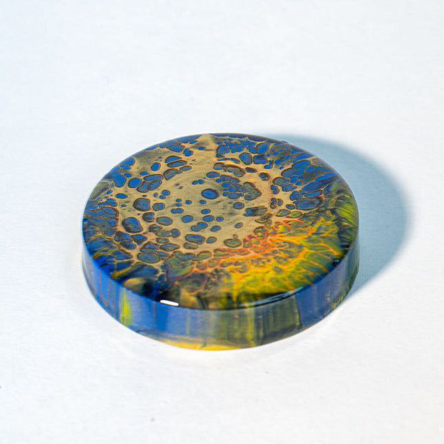 Magnetic Bamboo Bottle Opener - blue gold black