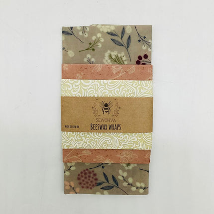 Beeswax Wraps 3 Pack, Grey & Pink