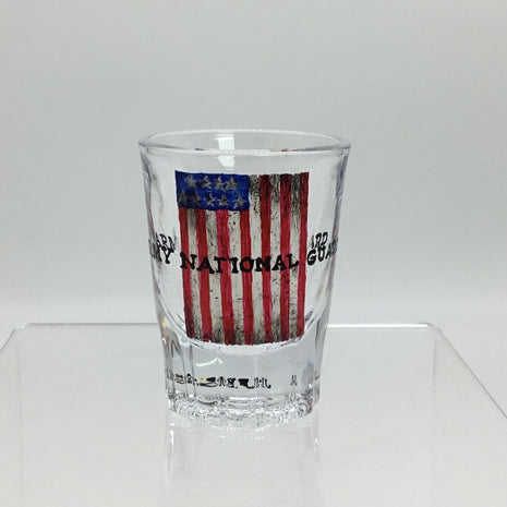 Rustic Army National Guard 2 oz Hvy Shotgls, Hand Painted, Heat Cured, Hand Wash Please