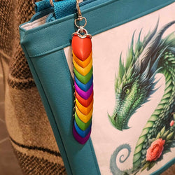 Rainbow Dragon Scale Fidget Keychain Long - view 3