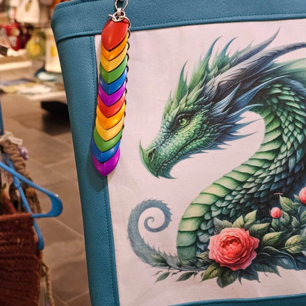 Rainbow Dragon Scale Fidget Keychain