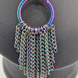 Rainbow Stainless Steel Fringe Necklace 20 inch Chain - view 4