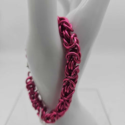 16SWG Pink Byzantine Bracelet 7 inches - view 1