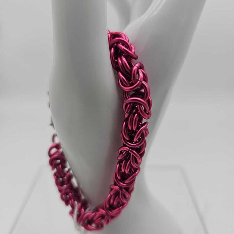 16SWG Pink Byzantine Bracelet 7 inches