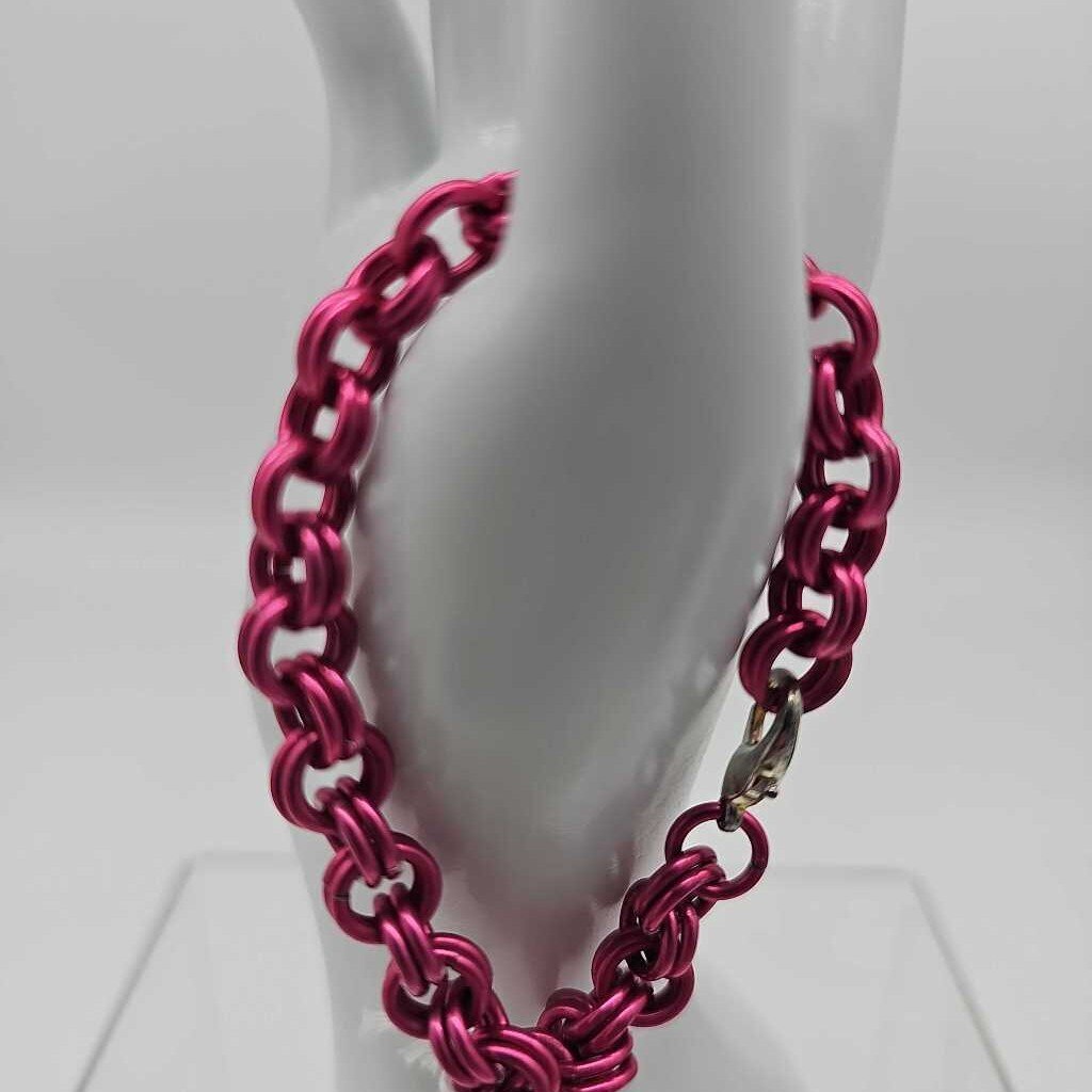 16SWG Pink Double Link Bracelet 7 inches