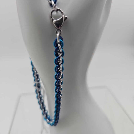 18SWG Blue, Turquoise, Silver JPL Bracelet 8.5 inches