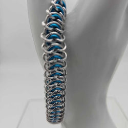 Silver and Turquoise Vertebrae Bracelet 7.5 inches - view 1