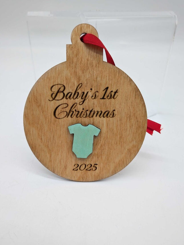 Laser Engraved Baby's First Christmas Ornament