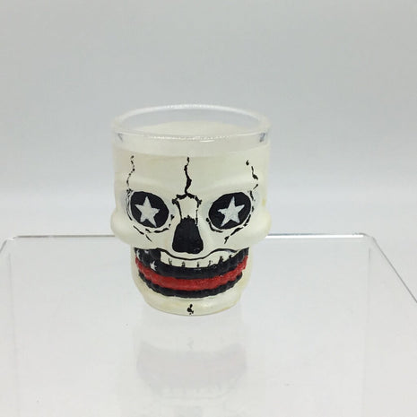 Fire Thin Red Line Skull Shotgls 1.75 oz, Hand Painted, Heat Cured, Hand Wash Please
