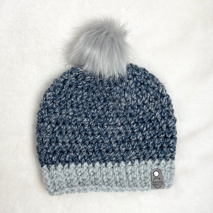 Pom Pom Hat (Adult) - Navy Heather