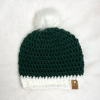 Dark Green with White Brim