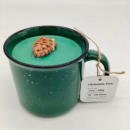 Christmas Tree - Mug Candle (Green Camper Mug) - 100% Soy Wax