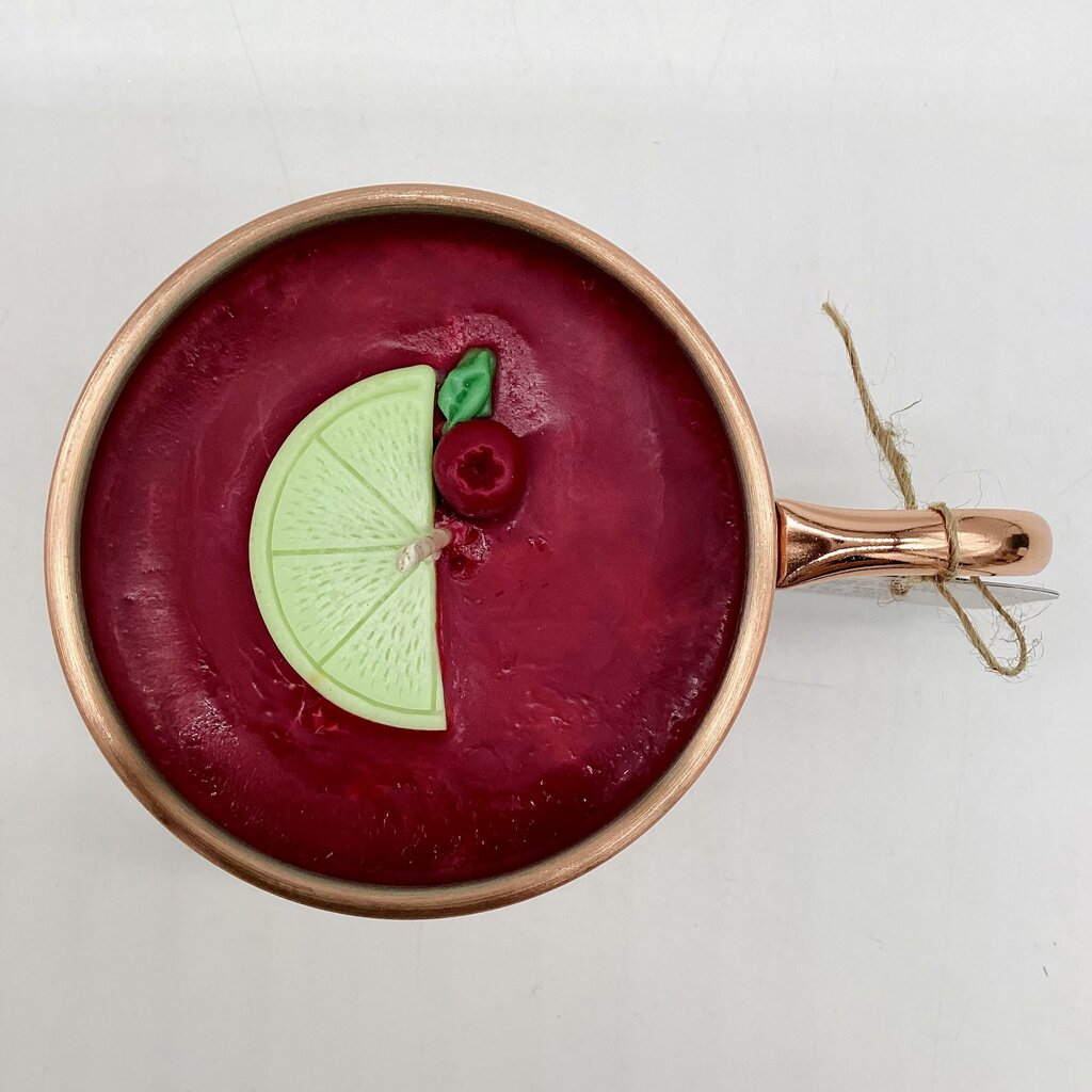 Cranberry Lime Mule (Copper Plated Mule Mug) - Mug Candle - 100% Soy Wax