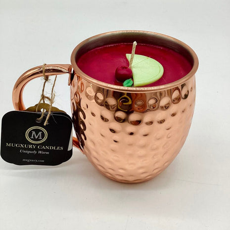 Cranberry Lime Mule (Copper Plated Mule Mug) - Mug Candle - 100% Soy Wax