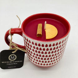 Cranberry Orange Spice (Red Teardrop Mug) - Mug Candle - 100% Soy Wax - view 3