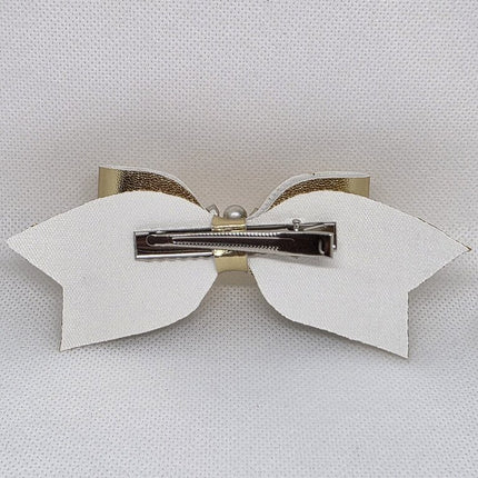 Golden Snowflake Glitter Hair Bow