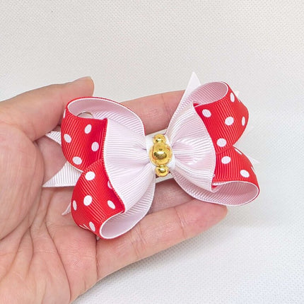 Red with white Polka Dots