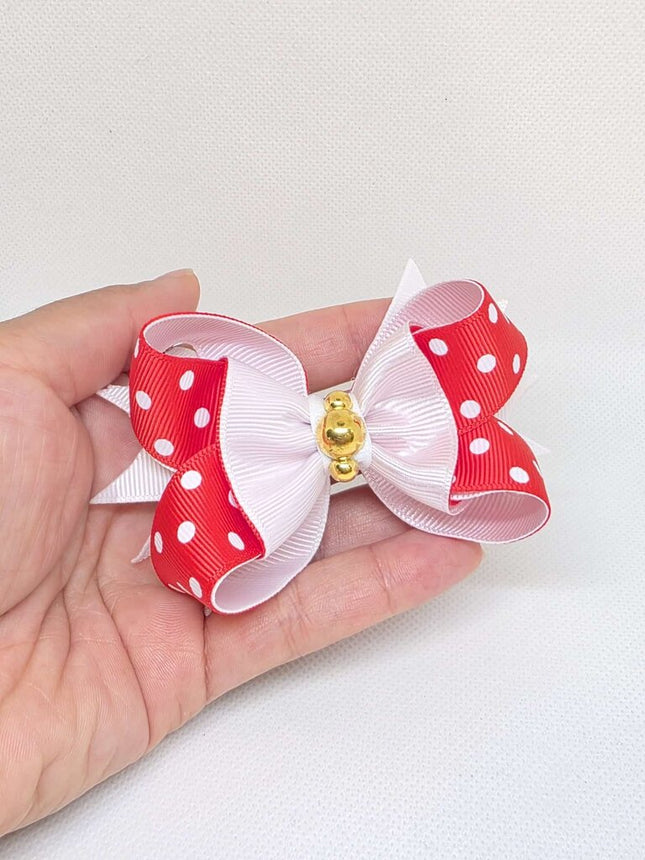 Red with white Polka Dots