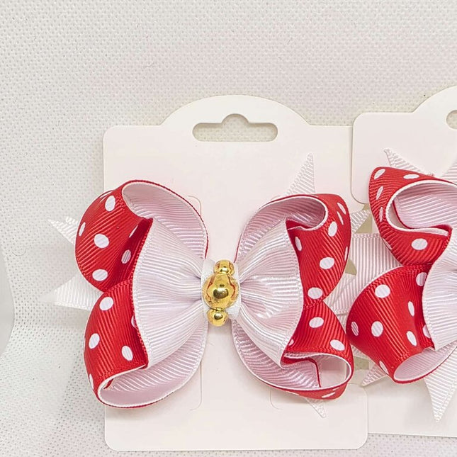 Red with white Polka Dots