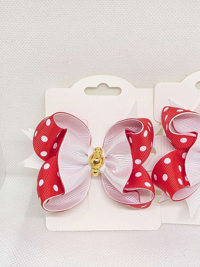 Red with white Polka Dots