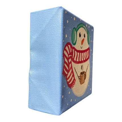 Snow Man with Cocoa Block Canvas