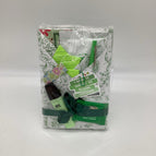 White paper with green flowers