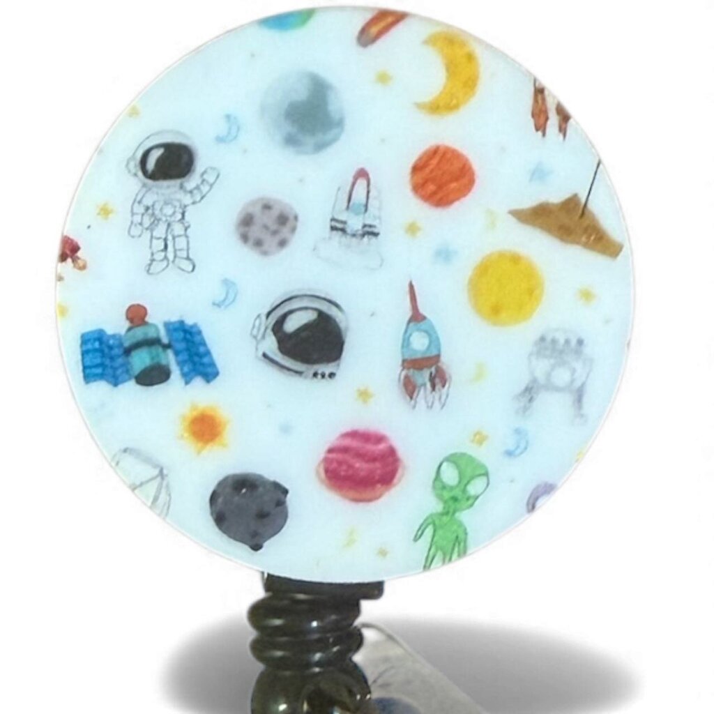 Acrylic Badge Reel - Space White