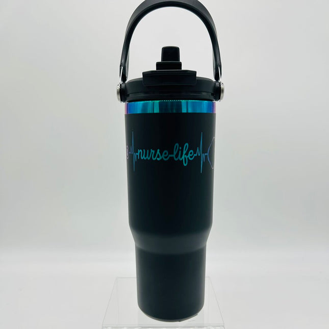 30 oz Nurse's Life Black with Handle