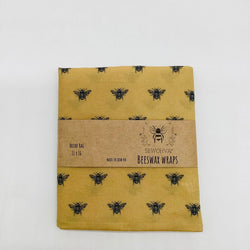 Beeswax Wrap Bread Bag Nuetral Bees - view 2