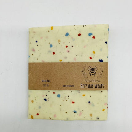 Beeswax Wrap Bread Bag White Polka Dot