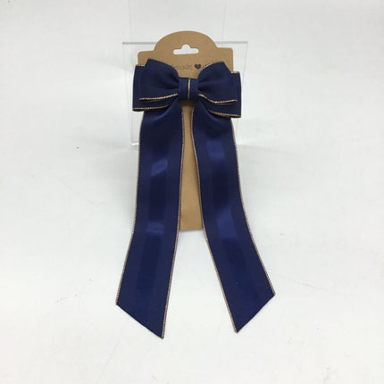 Navy big bow/golden edge