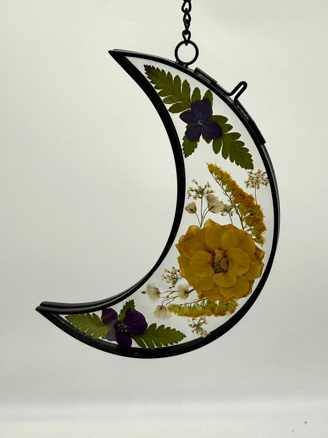 Moon frame w/ Pressed flowers