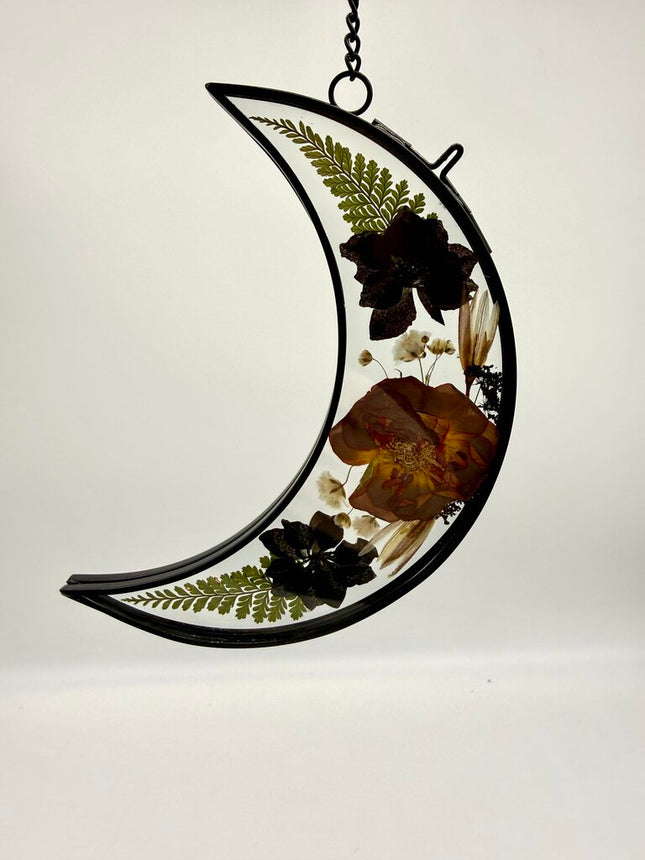 Moon frame w/ Pressed flowers