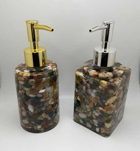 Resin-Soap/Lotion Dispenser-Square-Silver